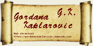 Gordana Kaplarović vizit kartica